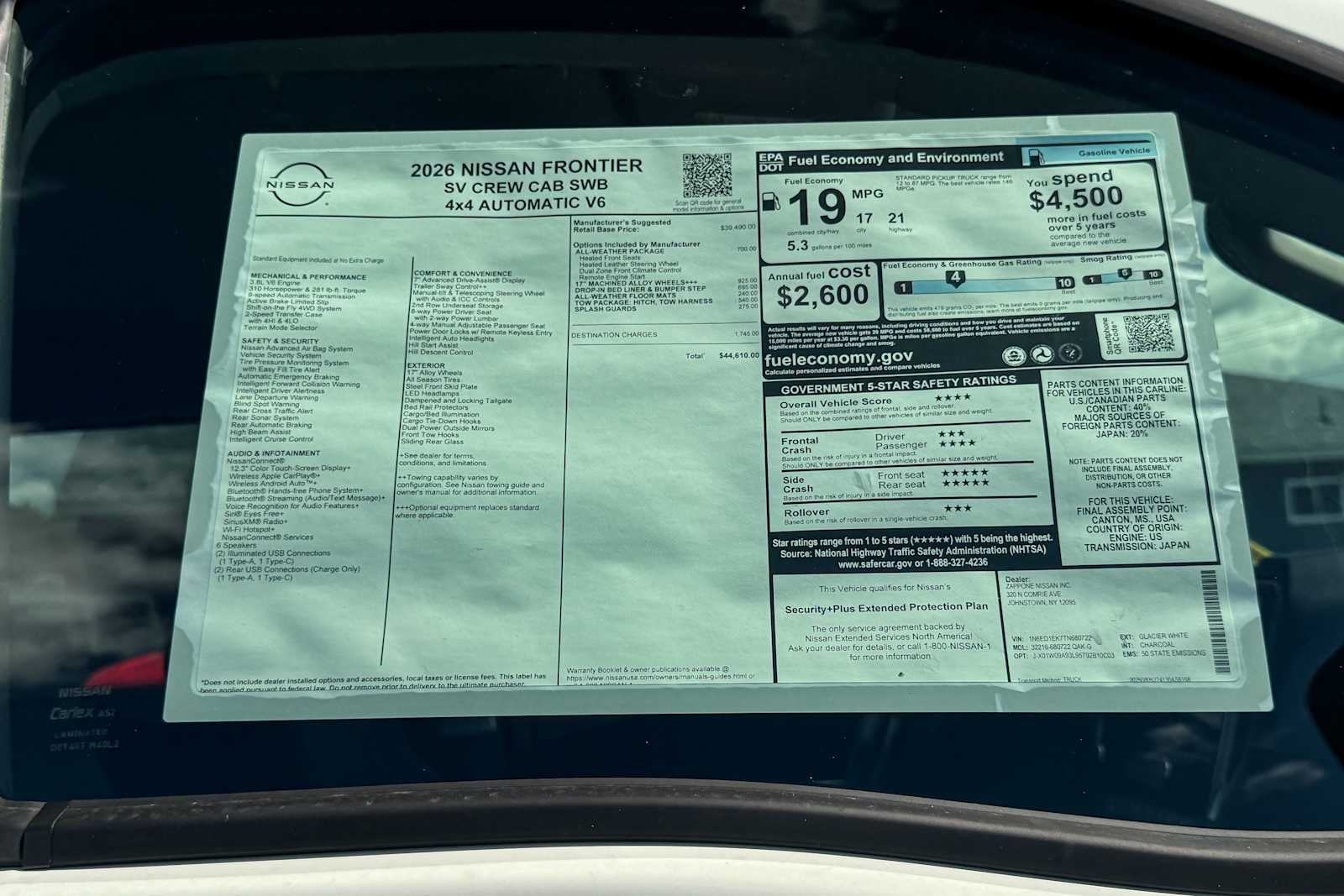 2026 Nissan Frontier Crew Cab SV